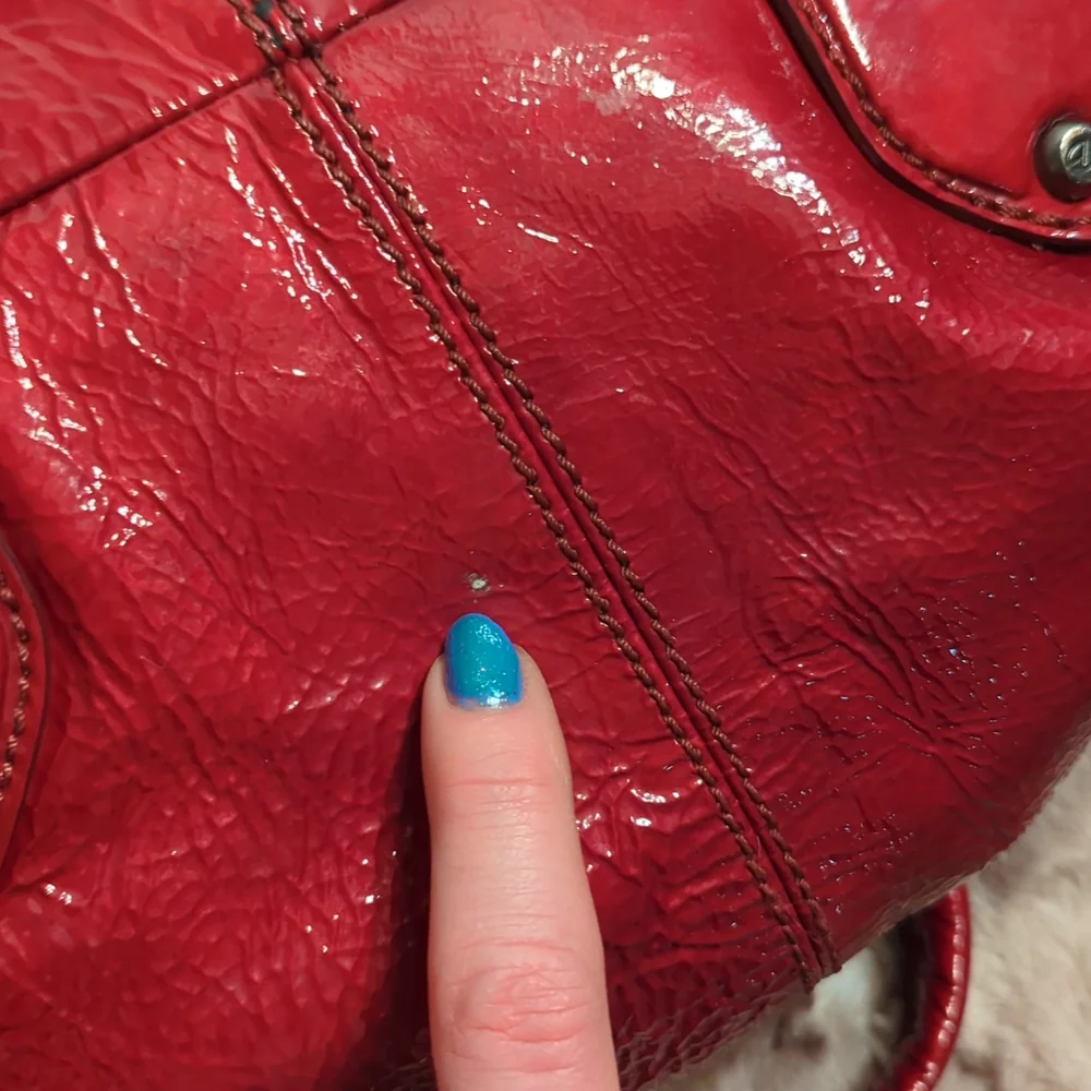 Francesco Biasia Red Patent Leather Satchel - Picture 5 of 9